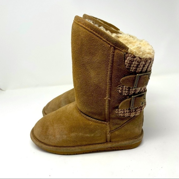 Bearpaw Kids Winter Boots – Sheepskin Leather, Wool Lined, Size 2 - Picture 1 of 11